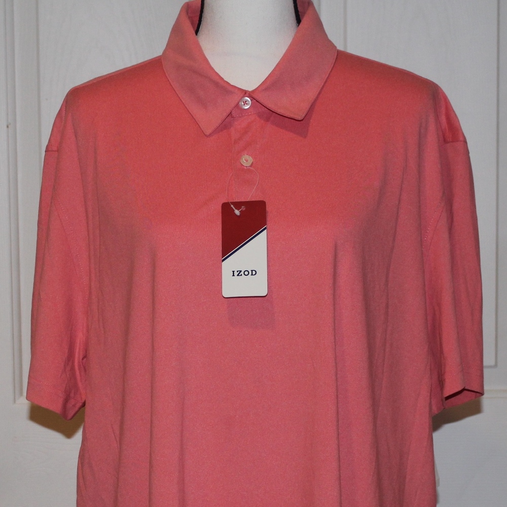Men's IZOD SS Polo Shirt Peach/Pink/Rose
